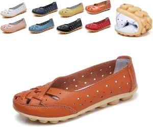 Orthopaedic Loafers in Breathable Leather,Owlkay Shoes for Women Slip Ons,Owlkay Orthopedic Shoes for Women