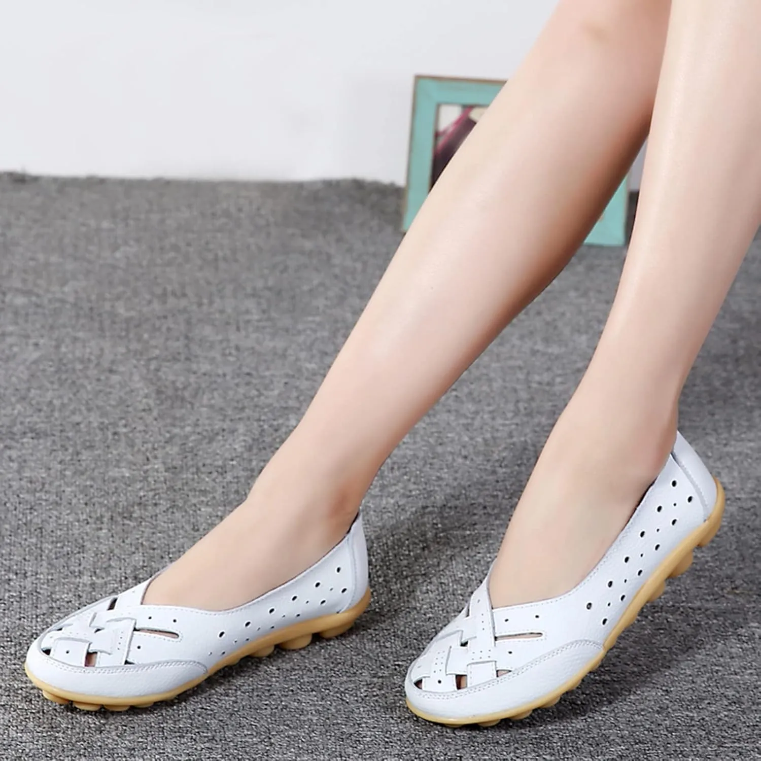 Orthopedic Loafers in Breathable Leather, Wide Size Casual Leather Orthopedic Sandals, Orthopedic Shoes for Women