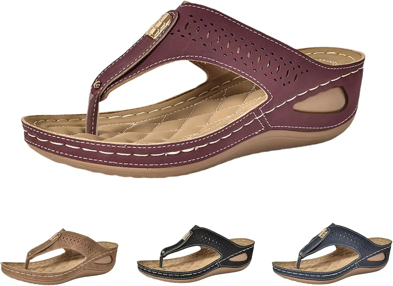 Orthopedic Sandals for Women Arch Support Orthotic Flip Flops Wedges Summer Dressy Comfortable Beach Shoes