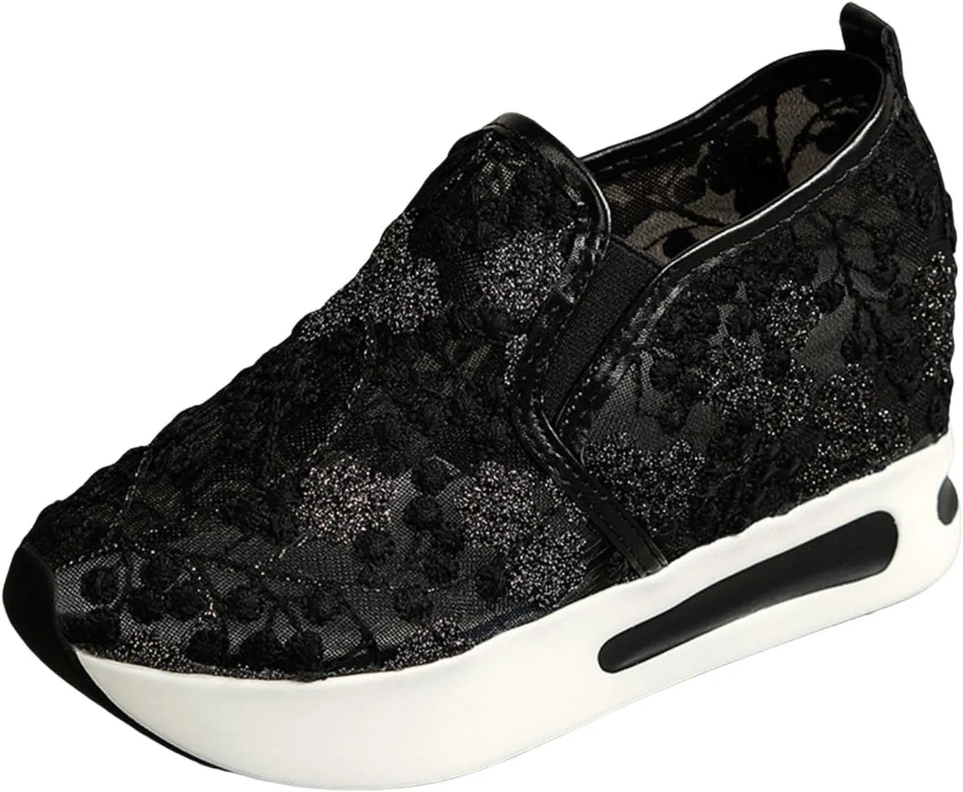 Orthopedic Shoes for Women 2025 Platform Wedge Sneakers Fashion Embroidery Floral Mesh Comfort Chunky Sole Slip On Loafers Breathable Arch Support Walking Shoe