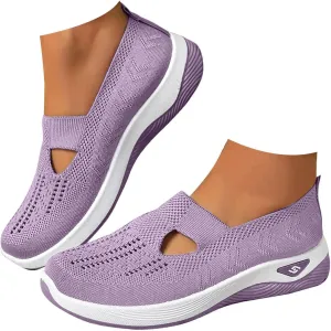 Orthopedic Shoes for Women Wide Width, Women Breathable Mesh Walking Shoes Comfortable Slip on Sneakers, Non Slip Food Service Lightweight Sneaker, Comfort Nurse Shoe Arch Support Sneakers
