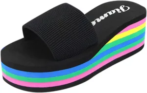 Platform Sandals Women Summer Beach Wedge Sandals Travel Open Toe Flip Flops Casual Dressy Walking Sandals