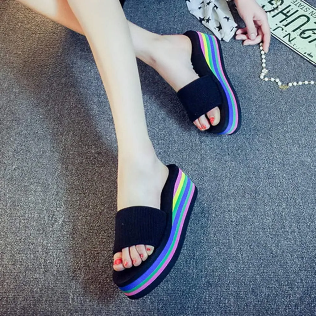 Platform Sandals Women Summer Beach Wedge Sandals Travel Open Toe Flip Flops Casual Dressy Walking Sandals