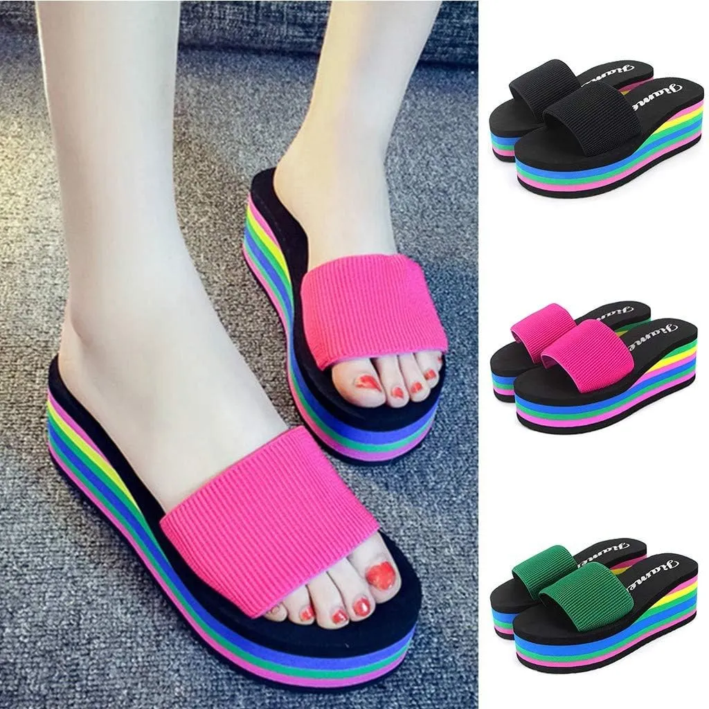 Platform Sandals Women Summer Beach Wedge Sandals Travel Open Toe Flip Flops Casual Dressy Walking Sandals