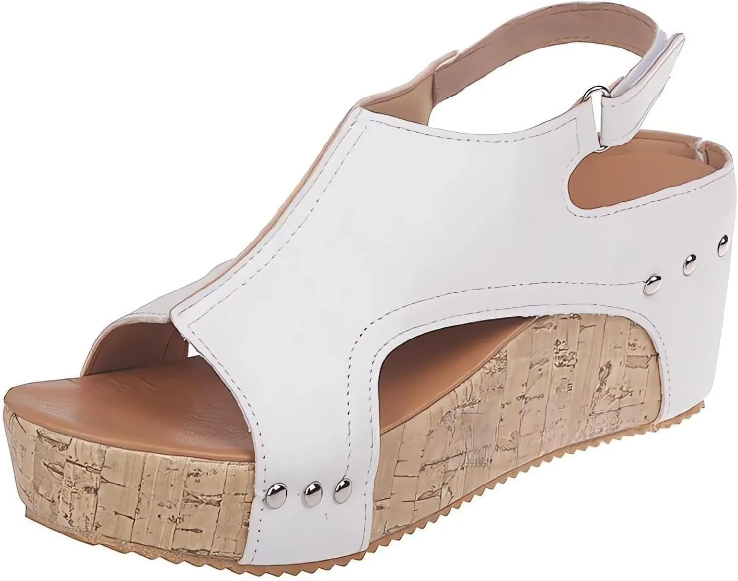 Platform Wedge Sandals for Women Dressy Summer Orthopedic Open-Toe Cork Sandals Comfortable Shoes