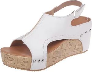Platform Wedge Sandals for Women Dressy Summer Orthopedic Open-Toe Cork Sandals Comfortable Shoes