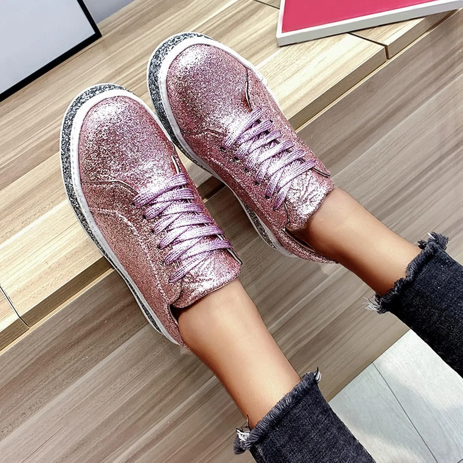 Running Shoes for Women Wide Feet Zapatos Comodos para Mujer De Vestir Platform High Top Canvas Shoes for Women High Heel Wedge Sneakers for Women Size 11 Women Slip On Tennis Shoes Size 10