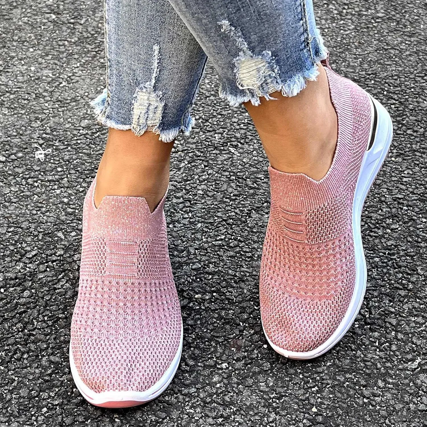 Running Shoes Women Casual Lace Up Nonslip Walking Shoes Womens Shoes Fall Women's Fashion Lace Up Sneakers