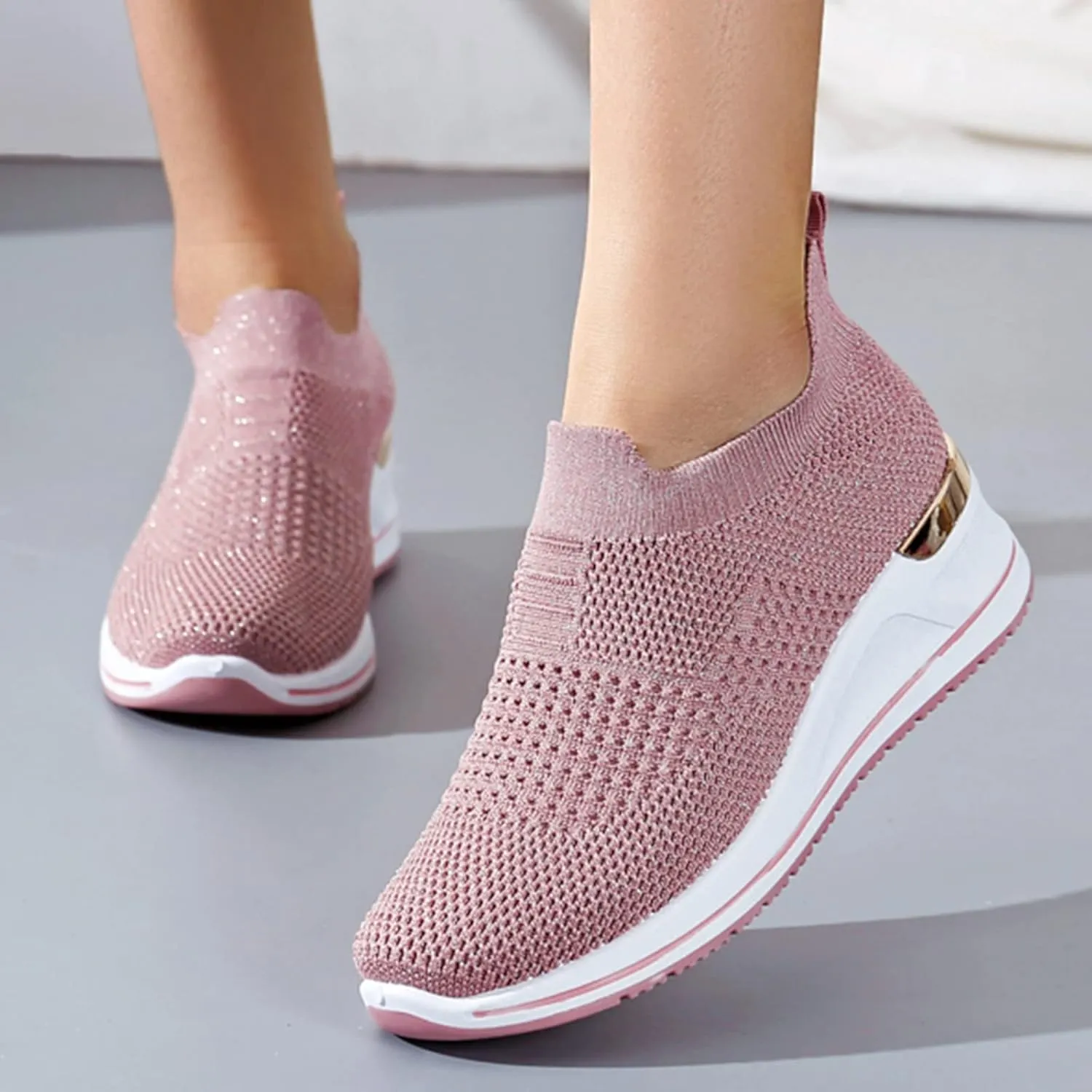 Running Shoes Women Casual Lace Up Nonslip Walking Shoes Womens Shoes Fall Women's Fashion Lace Up Sneakers