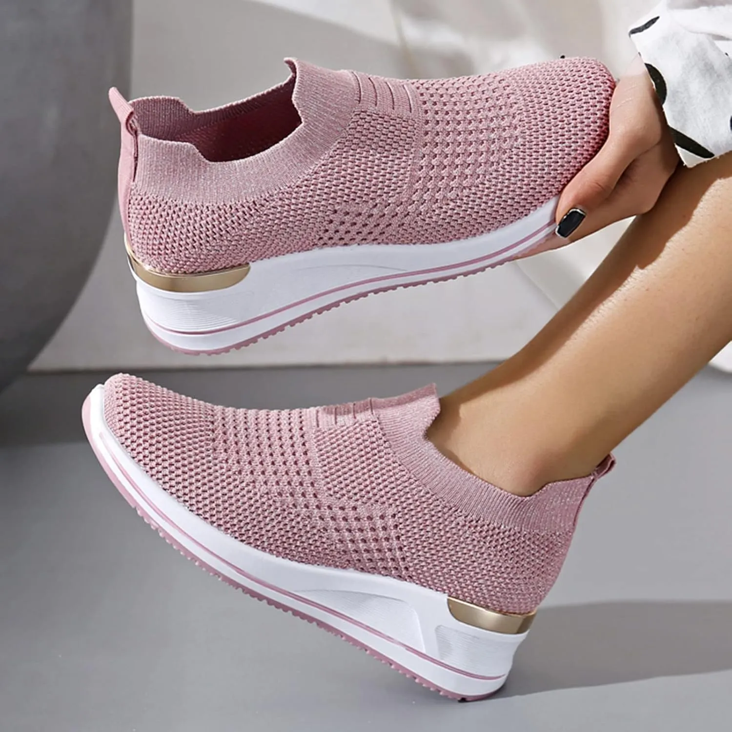 Running Shoes Women Casual Lace Up Nonslip Walking Shoes Womens Shoes Fall Women's Fashion Lace Up Sneakers