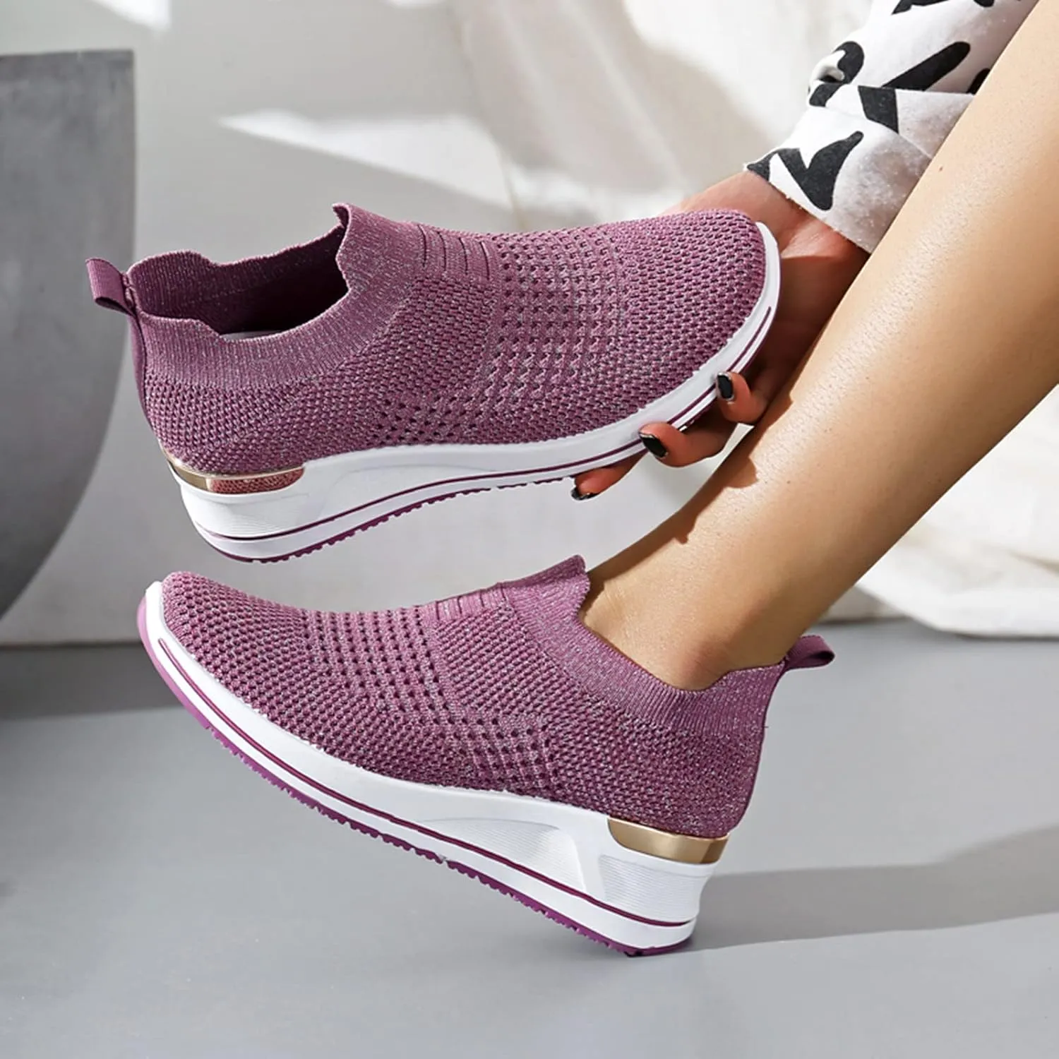 Running Shoes Women Casual Lace Up Nonslip Walking Shoes Womens Shoes Fall Women's Fashion Lace Up Sneakers