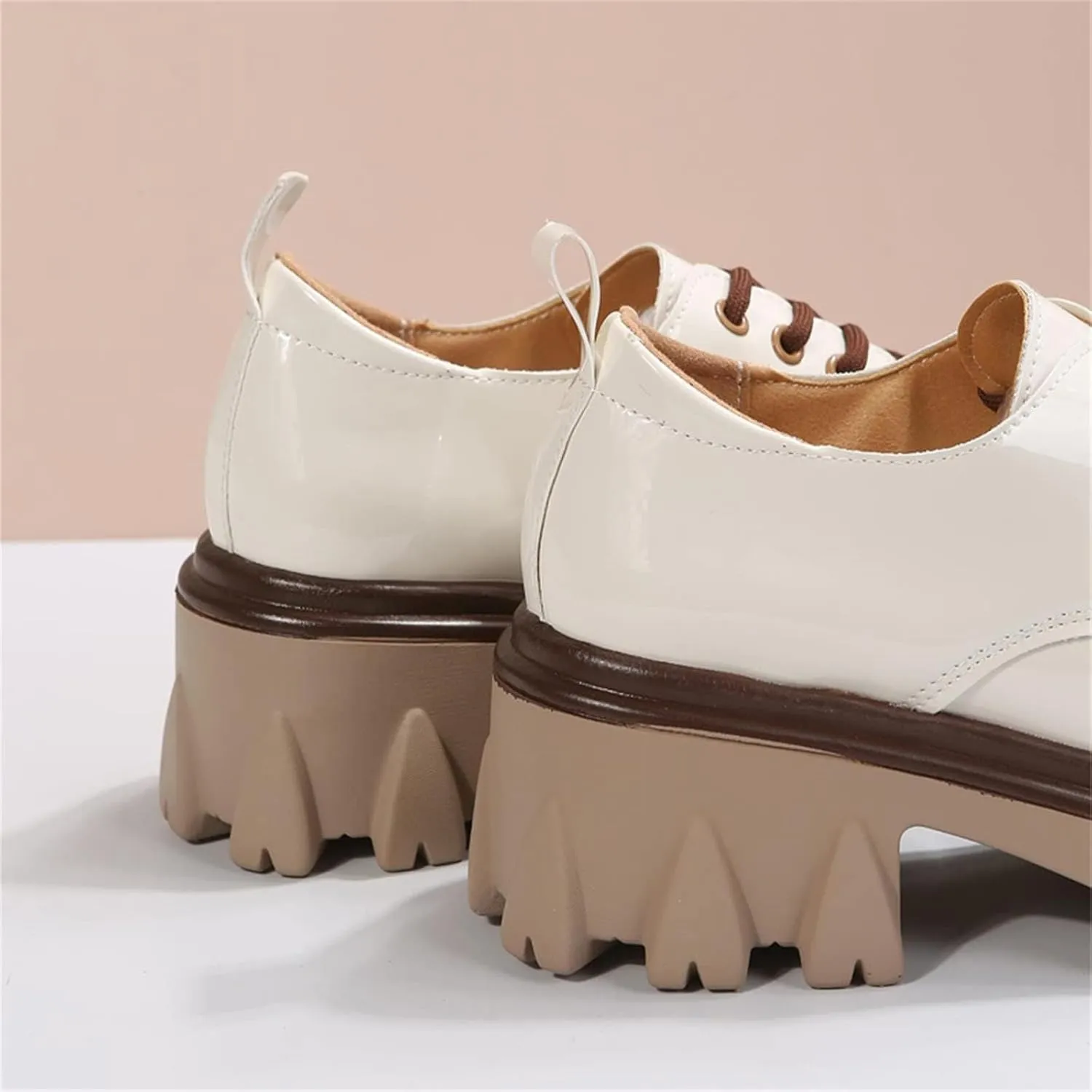 SACFOF Platform Loafers for Women Dressy Leather Chunky Heel Loafers Slip ons Round Toe Casual Business Walking Shoes