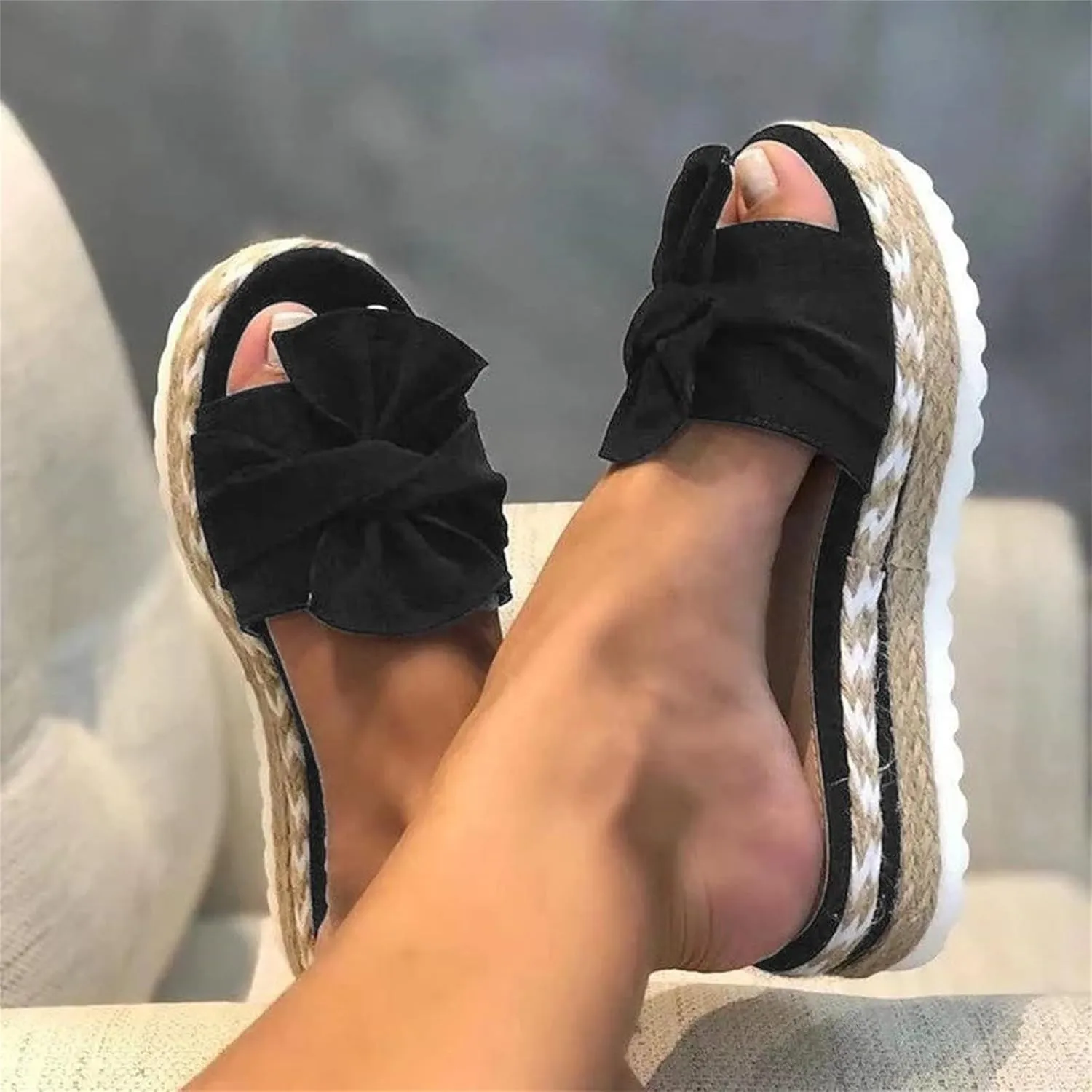 Sandals for Women Flat Cute Slip On Flip Flops Casual Bowknot Slides Slippers Comfortable Beach Travel Shoes 2025 Fashion