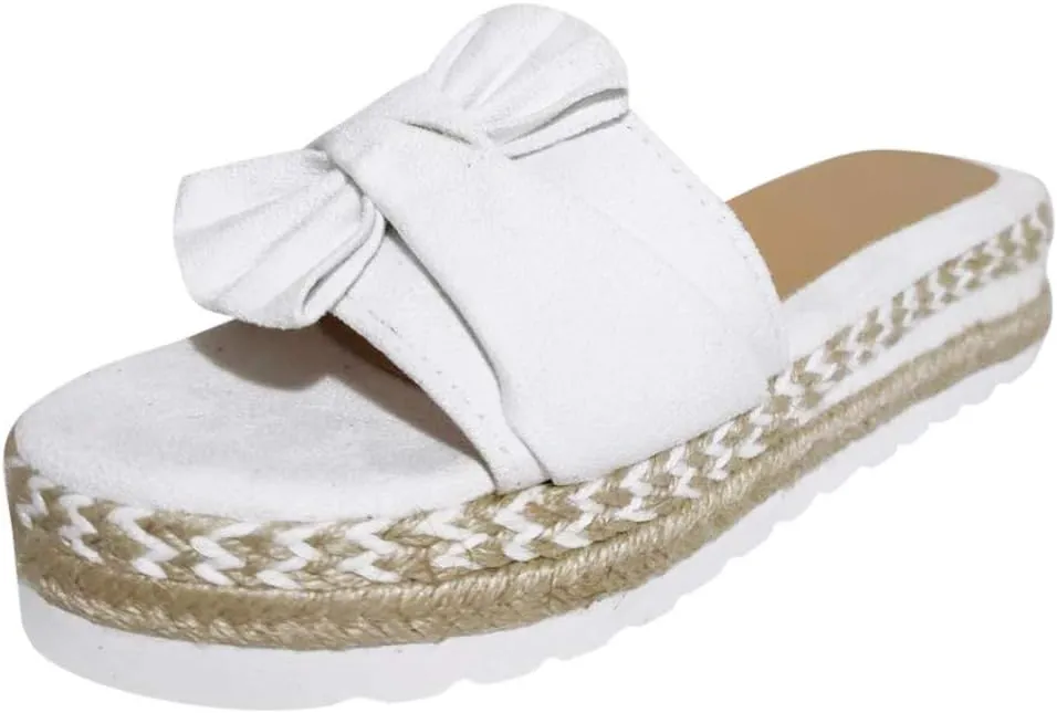Sandals for Women Platform,Open Toe Bowtie Sandlas Slides Summer Bohemia Platform Comfortable Casual Walking Shoes