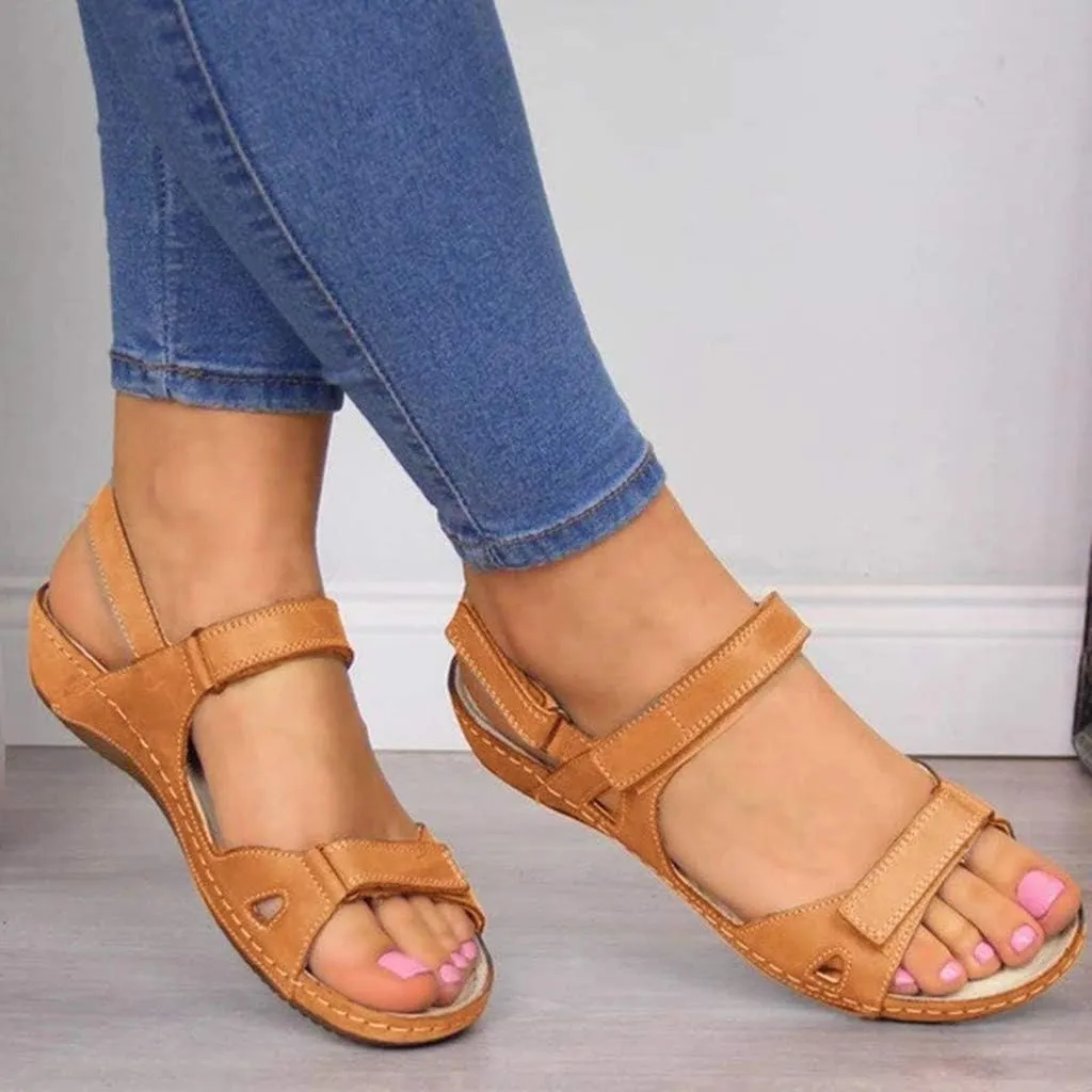 Sandals for Women Platform,Premium Orthopedic Open Toe Sandals for Women Comfy Sandals Casual Summer Hook and Loop Sandals