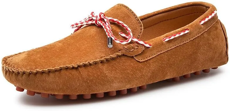 Santimon Men's Suede Loafers Moccasin Driving Shoes Slip On Flats Boat Shoes