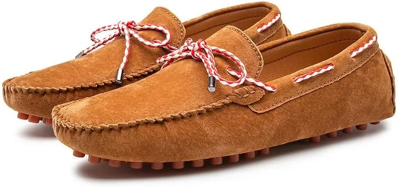 Santimon Men's Suede Loafers Moccasin Driving Shoes Slip On Flats Boat Shoes