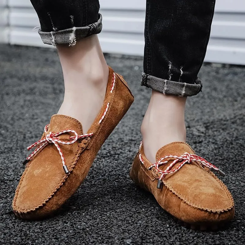 Santimon Men's Suede Loafers Moccasin Driving Shoes Slip On Flats Boat Shoes