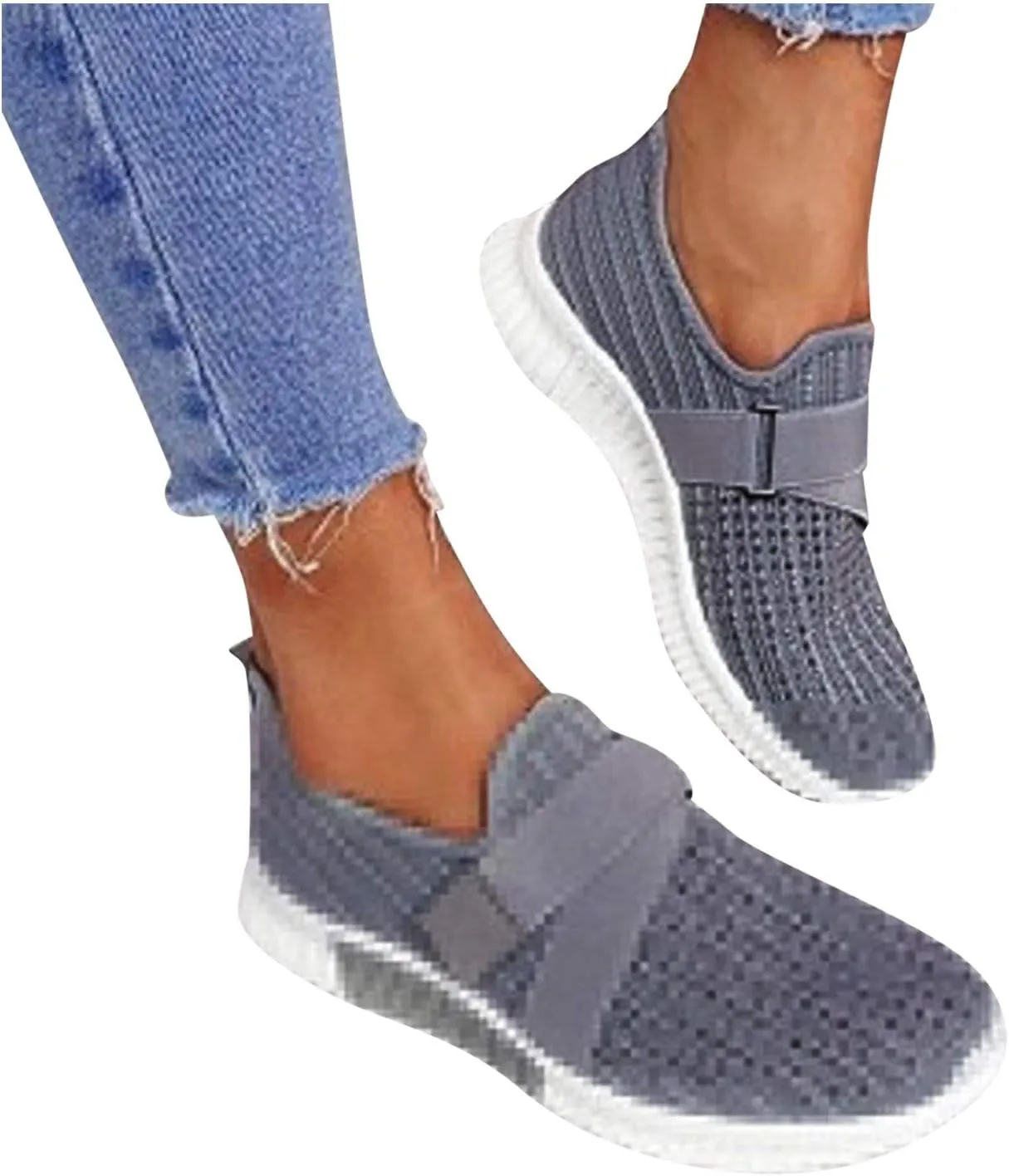 SBGMoSJ Black Platform Sneakers for Women Women's Athletic Shoes Wide Width Womens Shoes Casual Fall Loafers Womens Fashion Sneakers Lightweight Walking Casual Slip Ons Athletic Shoes Women Running