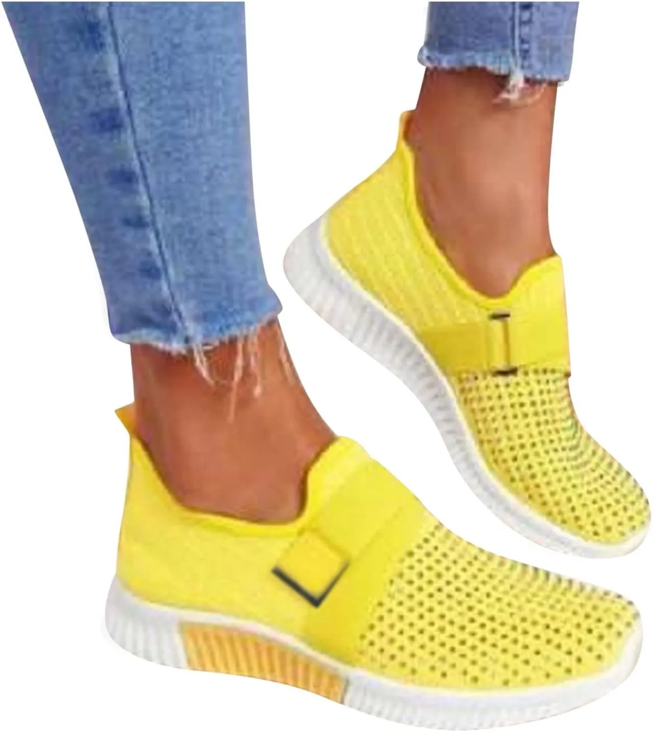 SBGMoSJ Black Platform Sneakers for Women Women's Athletic Shoes Wide Width Womens Shoes Casual Fall Loafers Womens Fashion Sneakers Lightweight Walking Casual Slip Ons Athletic Shoes Women Running
