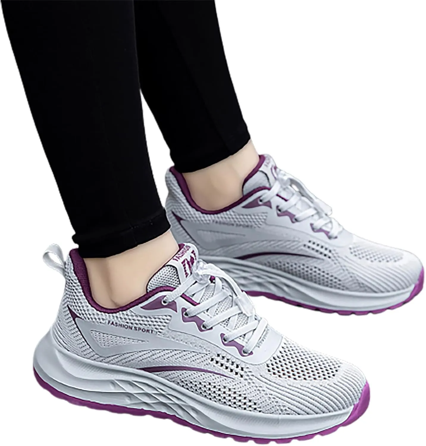SBGMoSJ Plantar Fasciitis Insoles for Women Dress Shoes Womens Tennis Shoes Size 8.5 Wide Width Women Slip On Shoes Walking Sneakers for Women 2023 White Athletic Shoes Women Size 5.5