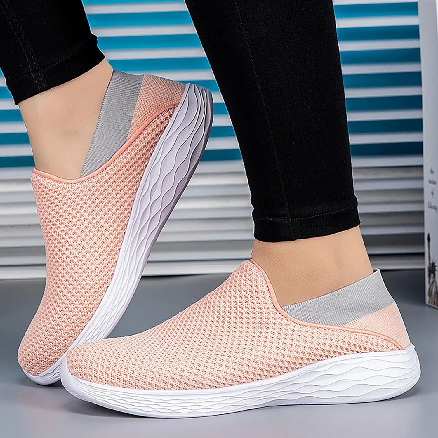 SBGMoSJ Womens Fashion Sneakers Black Wedge Women Slip On Sneakers Wide Width Nurse Shoes for Women Black Womens Sneakers 7.5 2023 Cycling Shoes Women Outdoor