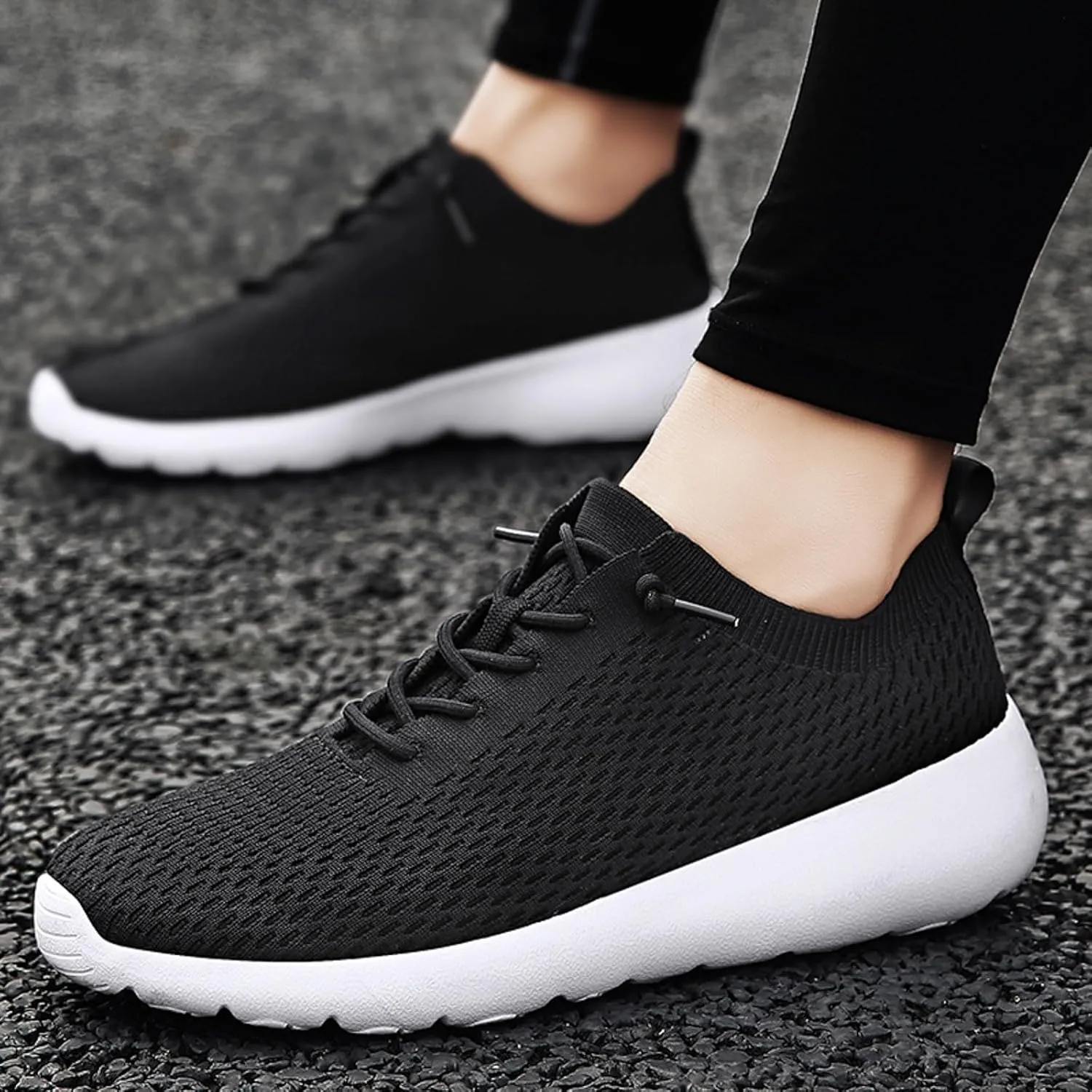 Shoes Men Slip on Sneakers Men Men's Comfortable Light Weight Slip on Shoes Men's Sneakers Non Running Lightweight Workout Black Casual for Skate for