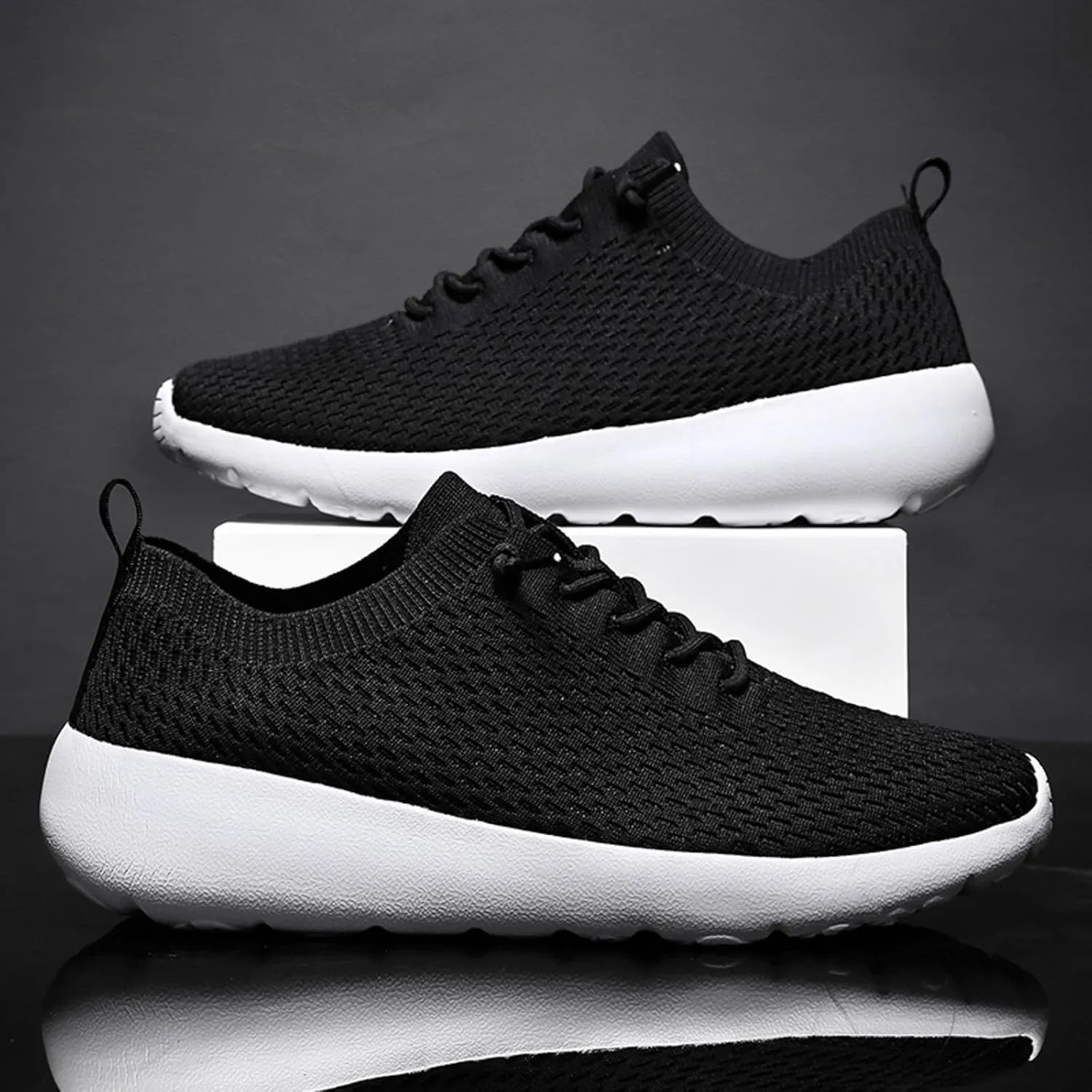 Shoes Men Slip on Sneakers Men Men's Comfortable Light Weight Slip on Shoes Men's Sneakers Non Running Lightweight Workout Black Casual for Skate for
