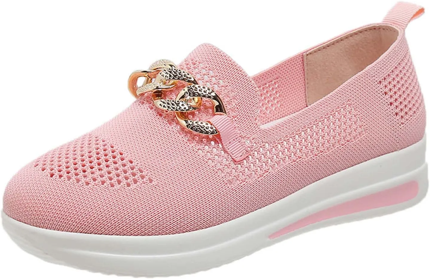 Slip On Loafers for Women Mesh Breathable Platform Wedge Sneaker Wide Width Running Sneaker Vacation Work Nurse Shoes