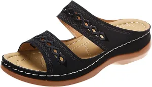 Slippers for Women Sandals with Arch Support Non-Slip Breathable Comfortable Casual Beach Sandal Lightweight Summer Flat Walking Slippers