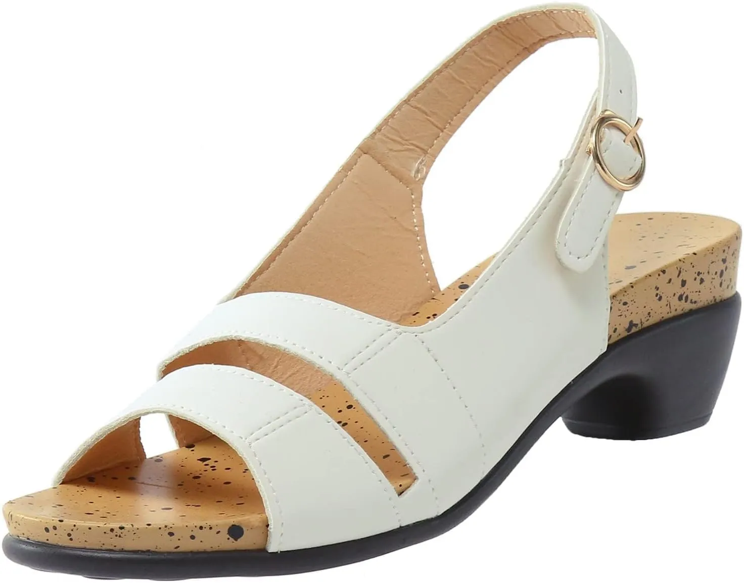 Smoneyful Women's Comfortable Elegant Low Chunky Block Heel Peep Toe Ankle Strap Sandals for Wedding Dress