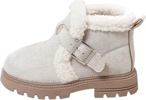 Snow Boots for Girls Boots Kids Boys Girls Winter Zipper Warm Faux Fur Fuzzy Cozy Walking Ankle Boots