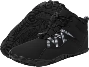 Snow Boots for Women&Men Winter Boots Barefoot Women's Men's Warm Faux Fur Lined Waterproof Snow Sneakers Wide Toe Box Zero Drop Ankle Booties Slip On Minimalist Barefoot Winter Casual Shoes
