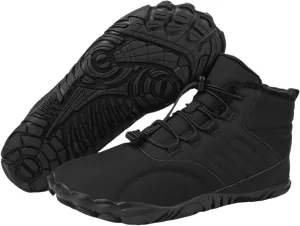 Snow Boots for Women&Men Winter Boots Barefoot Women's Men's Warm Faux Fur Lined Waterproof Snow Sneakers Wide Toe Box Zero Drop Ankle Booties Slip On Minimalist Barefoot Winter Casual Shoes