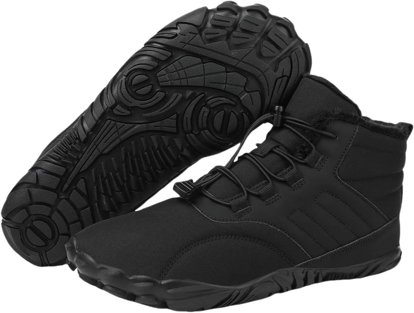 Snow Boots for Women&Men Winter Boots Barefoot Women's Men's Warm Faux Fur Lined Waterproof Snow Sneakers Wide Toe Box Zero Drop Ankle Booties Slip On Minimalist Barefoot Winter Casual Shoes