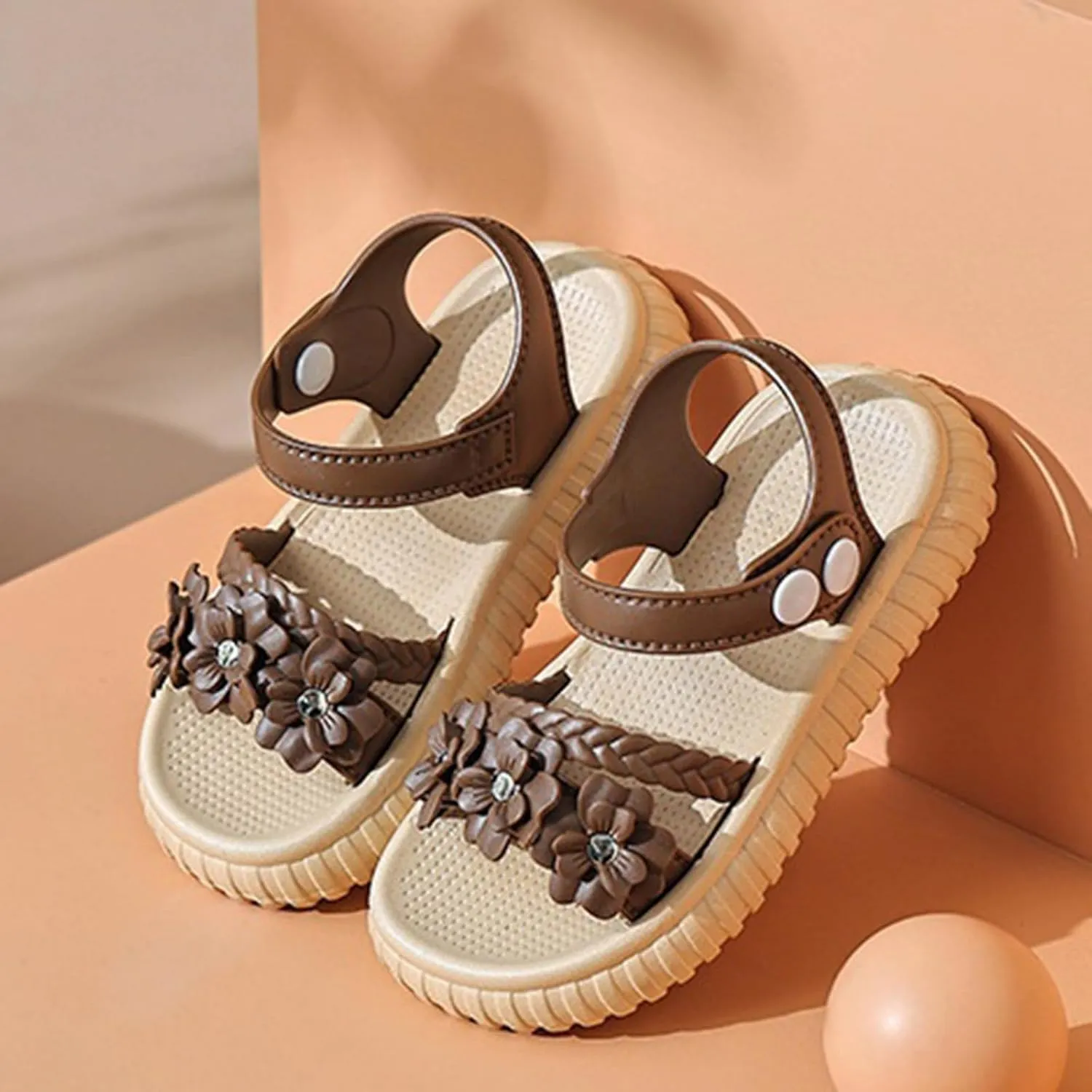 Summer Girls Fashion Sandals for Toddlers Soft Bottom Non Slip Outdoor Wear Flower Decorative Children's Girls Samdals