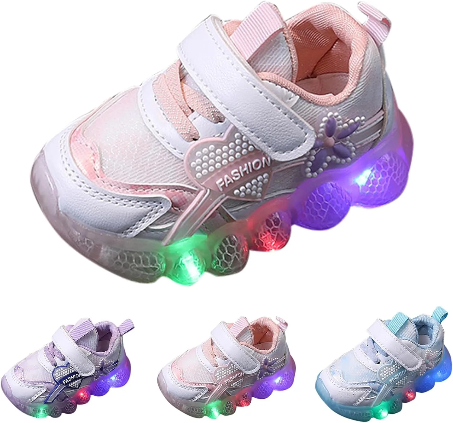 Toddler Baby Trainers Kids Boys Girls Led Light Up Luminous Sneakers Boots Children Non-Slip Sport Running Shoes