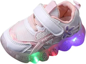 Toddler Baby Trainers Kids Boys Girls Led Light Up Luminous Sneakers Boots Children Non-Slip Sport Running Shoes