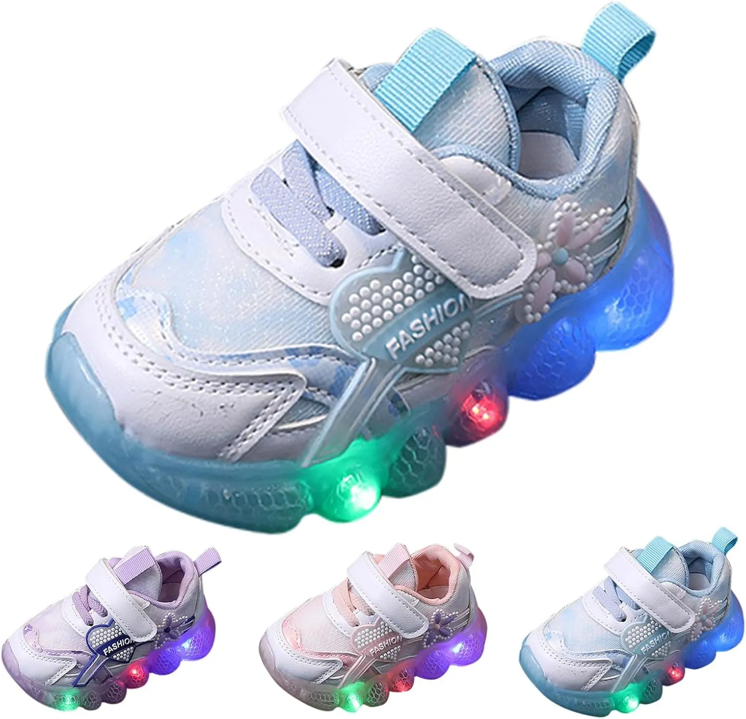 Toddler Baby Trainers Kids Boys Girls Led Light Up Luminous Sneakers Boots Children Non-Slip Sport Running Shoes