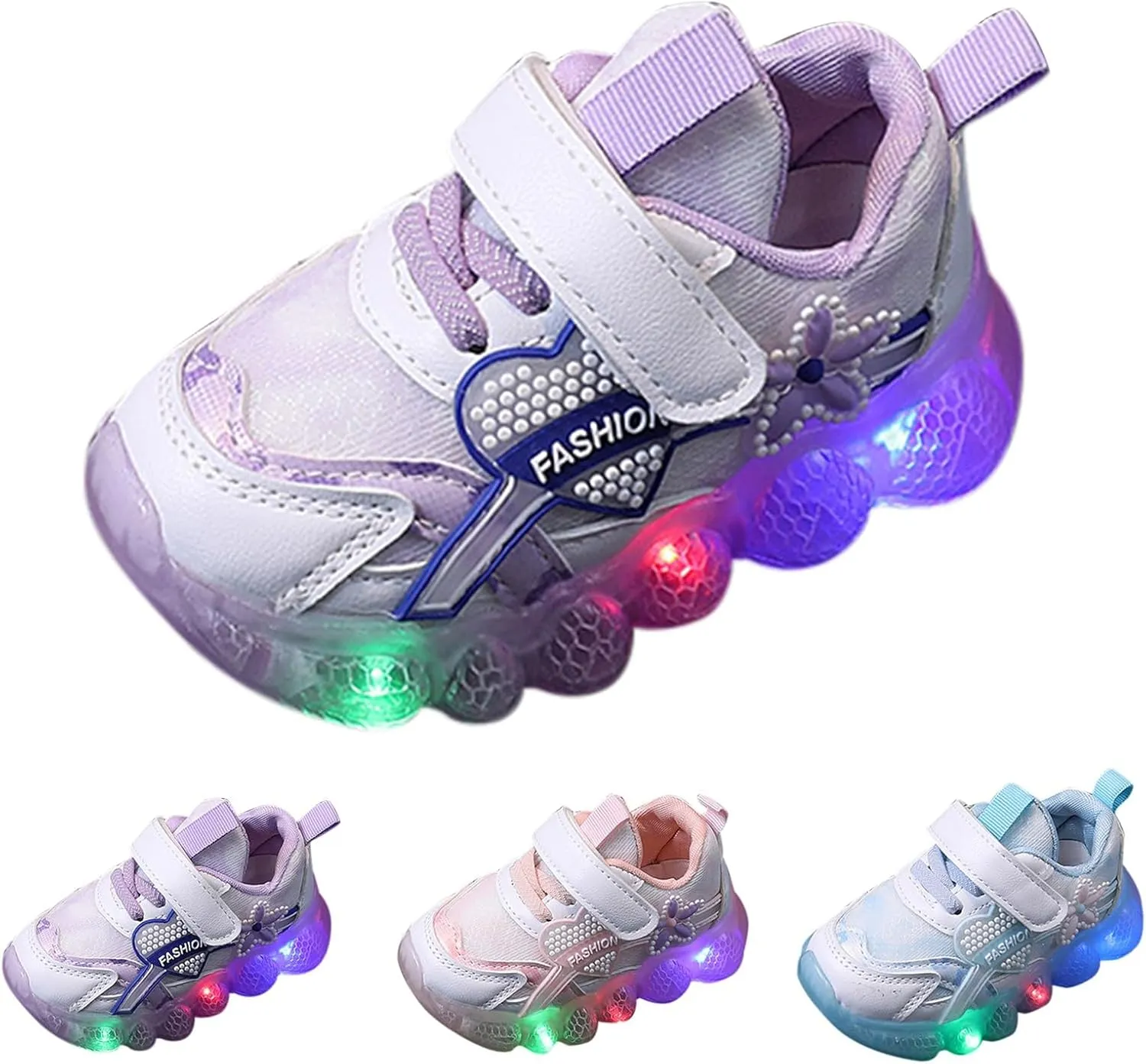 Toddler Baby Trainers Kids Boys Girls Led Light Up Luminous Sneakers Boots Children Non-Slip Sport Running Shoes