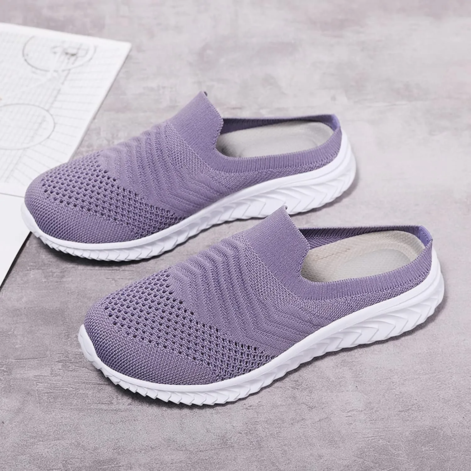 Trainers Women, Casual Indoor Outdoor Slip On Shoes Breathable Leisure Slippers Sneaker Wedges for Womens