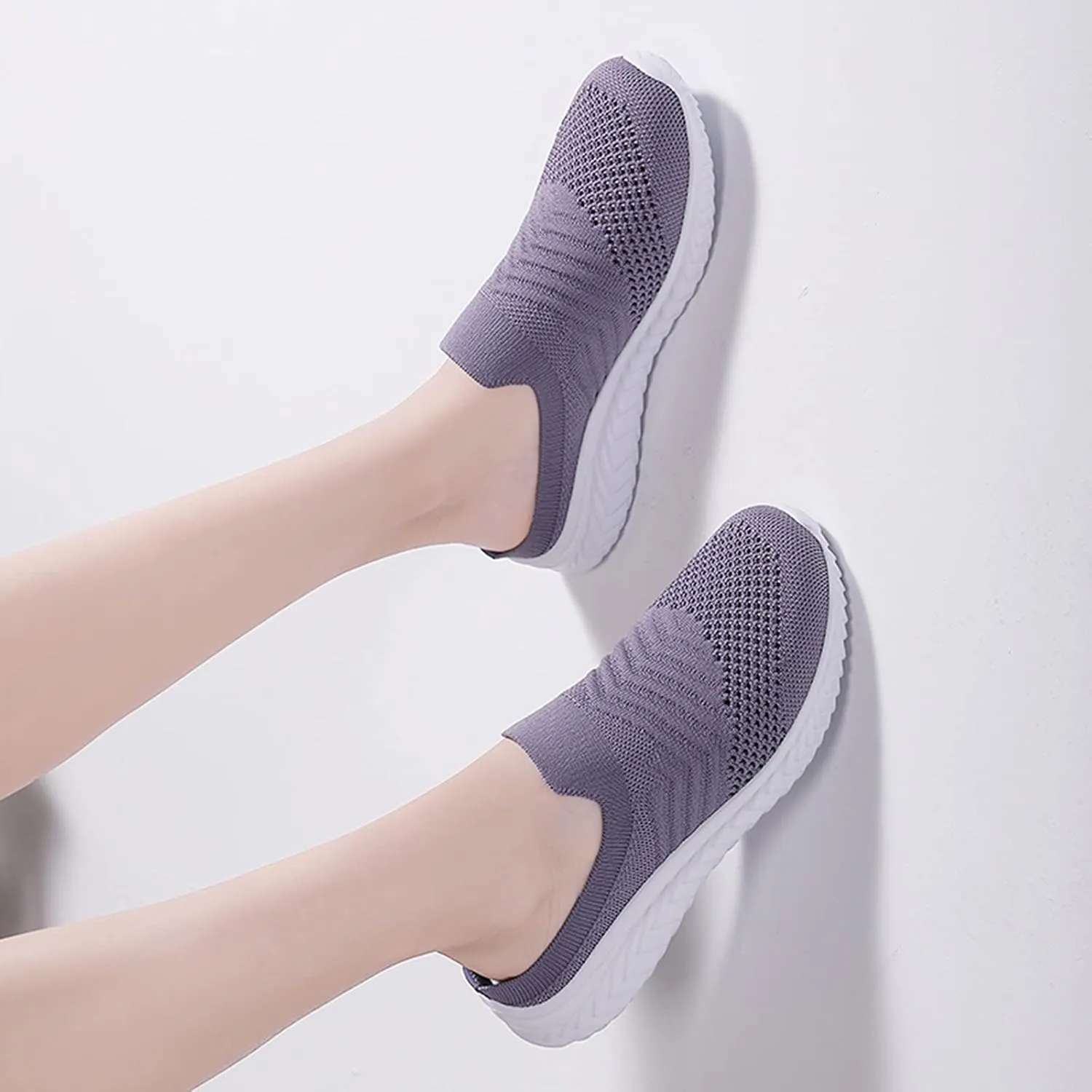 Trainers Women, Casual Indoor Outdoor Slip On Shoes Breathable Leisure Slippers Sneaker Wedges for Womens