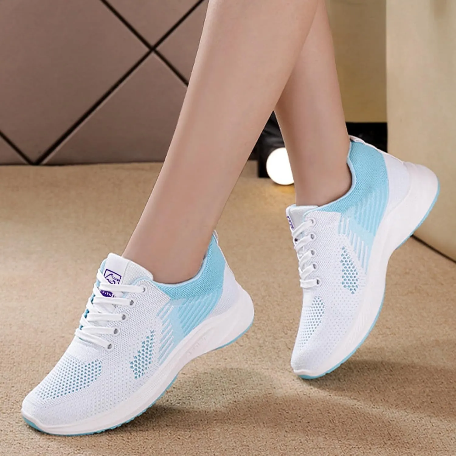 Trainers Women, Casual Indoor Outdoor Slip On Shoes Breathable Leisure Slippers Sneaker Wedges for Womens