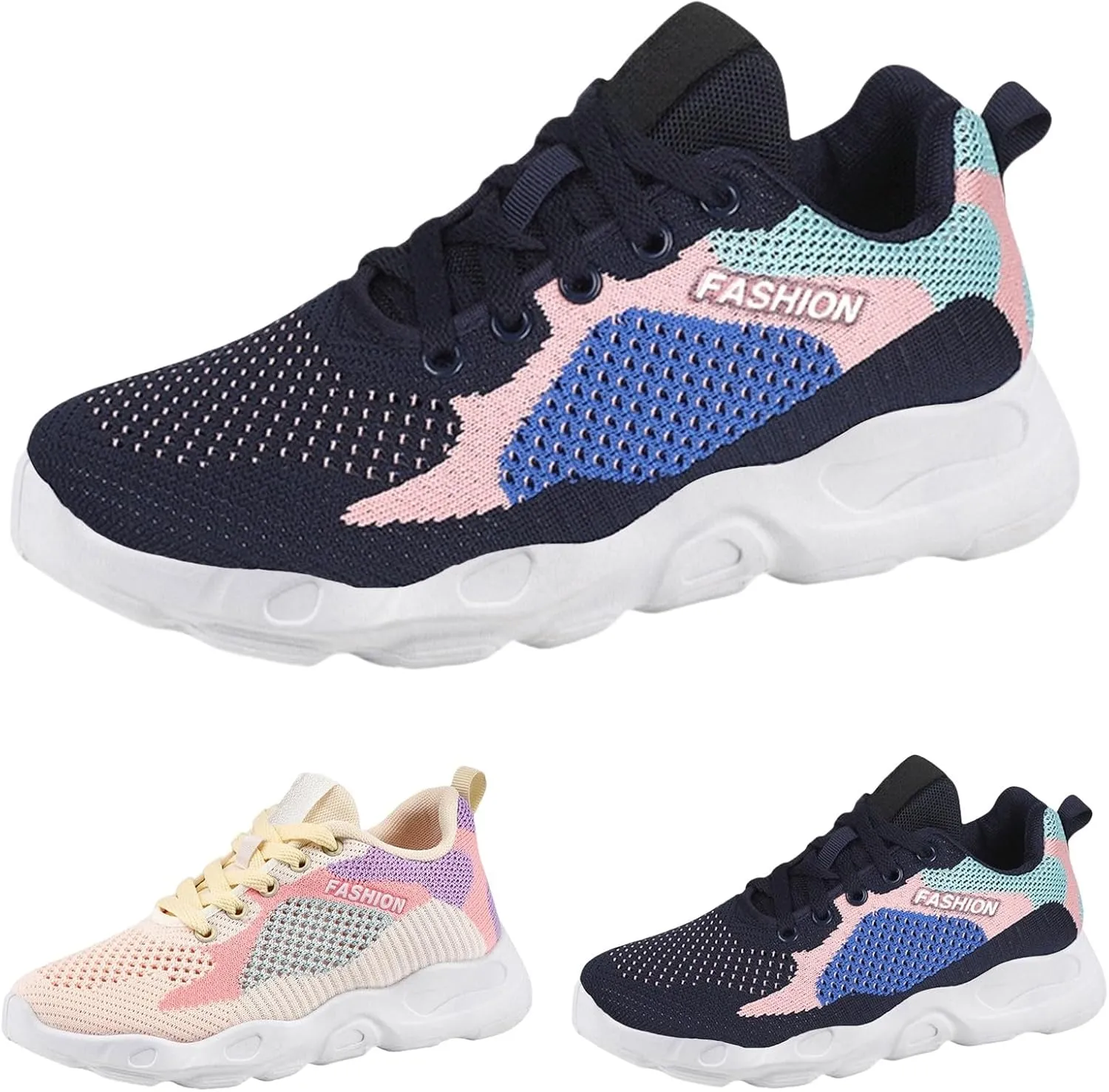 Trainers Women, Running Shoes Sport Casual Air Cushion Sneakers Low Top Footwear Waking Fitness Lace up