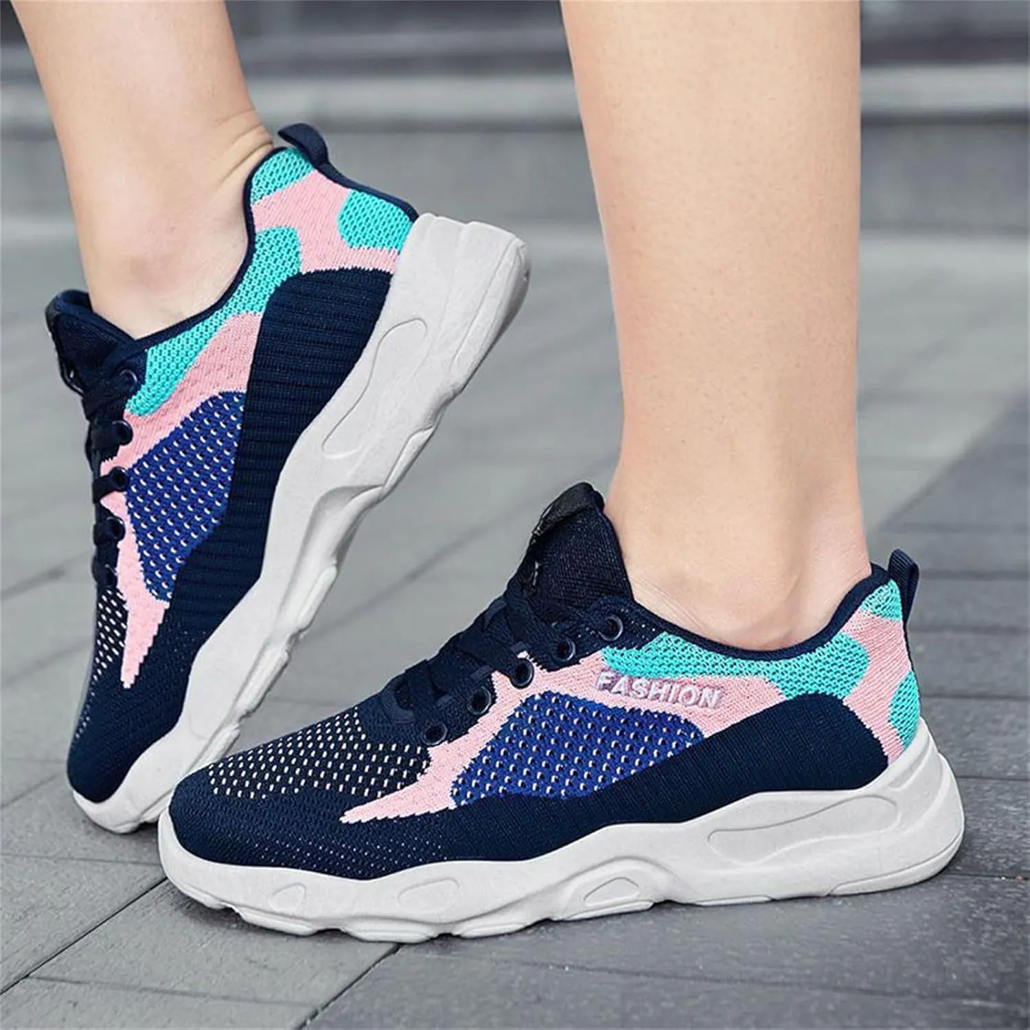 Trainers Women, Running Shoes Sport Casual Air Cushion Sneakers Low Top Footwear Waking Fitness Lace up