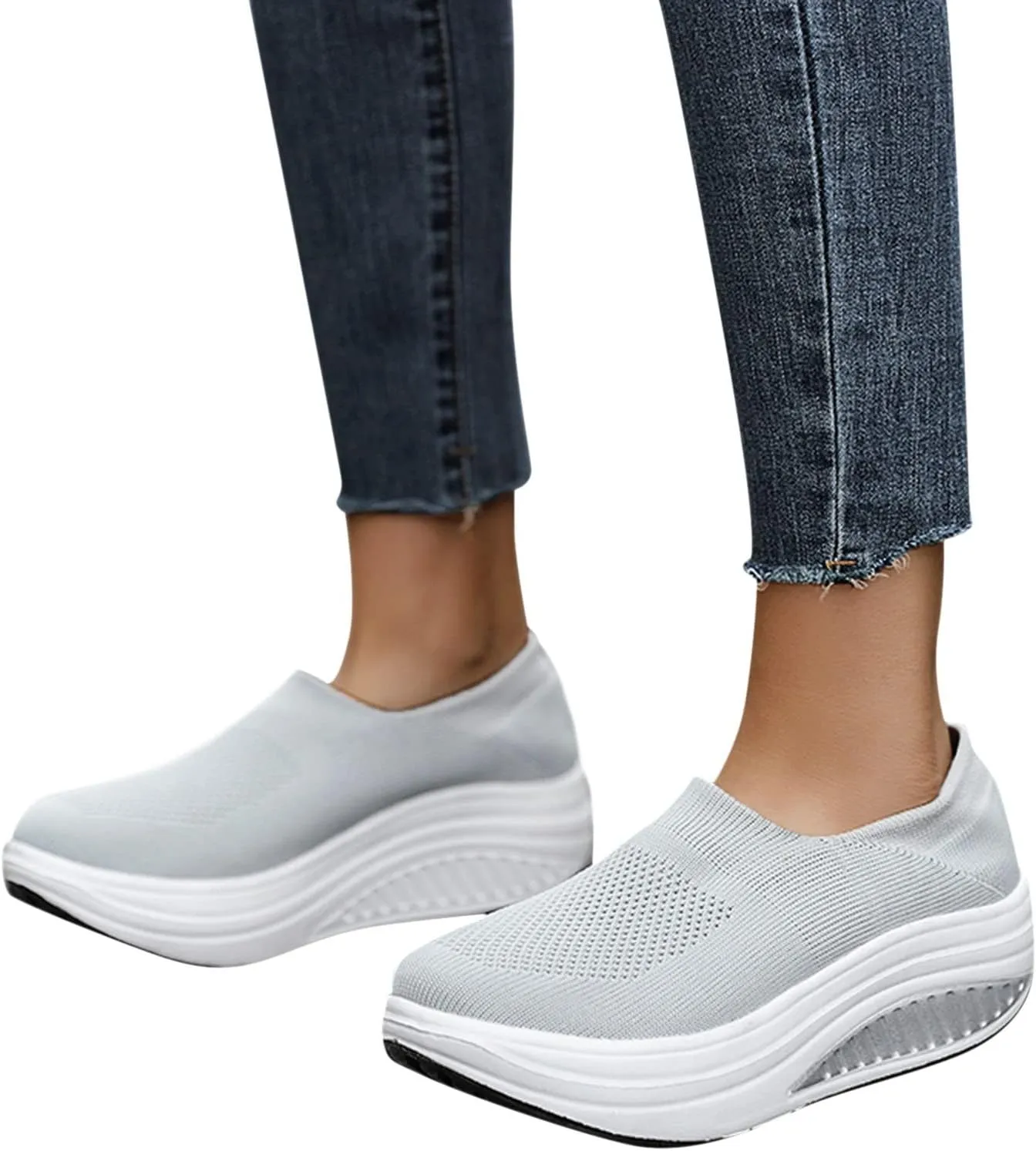 Trainers Women, Womens Running Sports Sneakers Summer Lightweight Breathable Slip On Shoes for Tennis Athletic Jogging