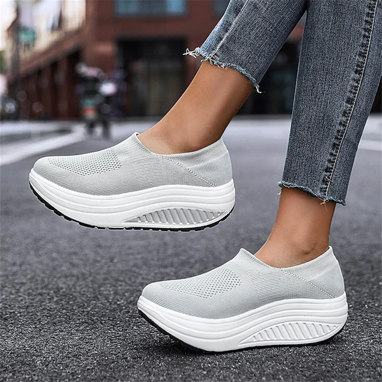 Trainers Women, Womens Running Sports Sneakers Summer Lightweight Breathable Slip On Shoes for Tennis Athletic Jogging