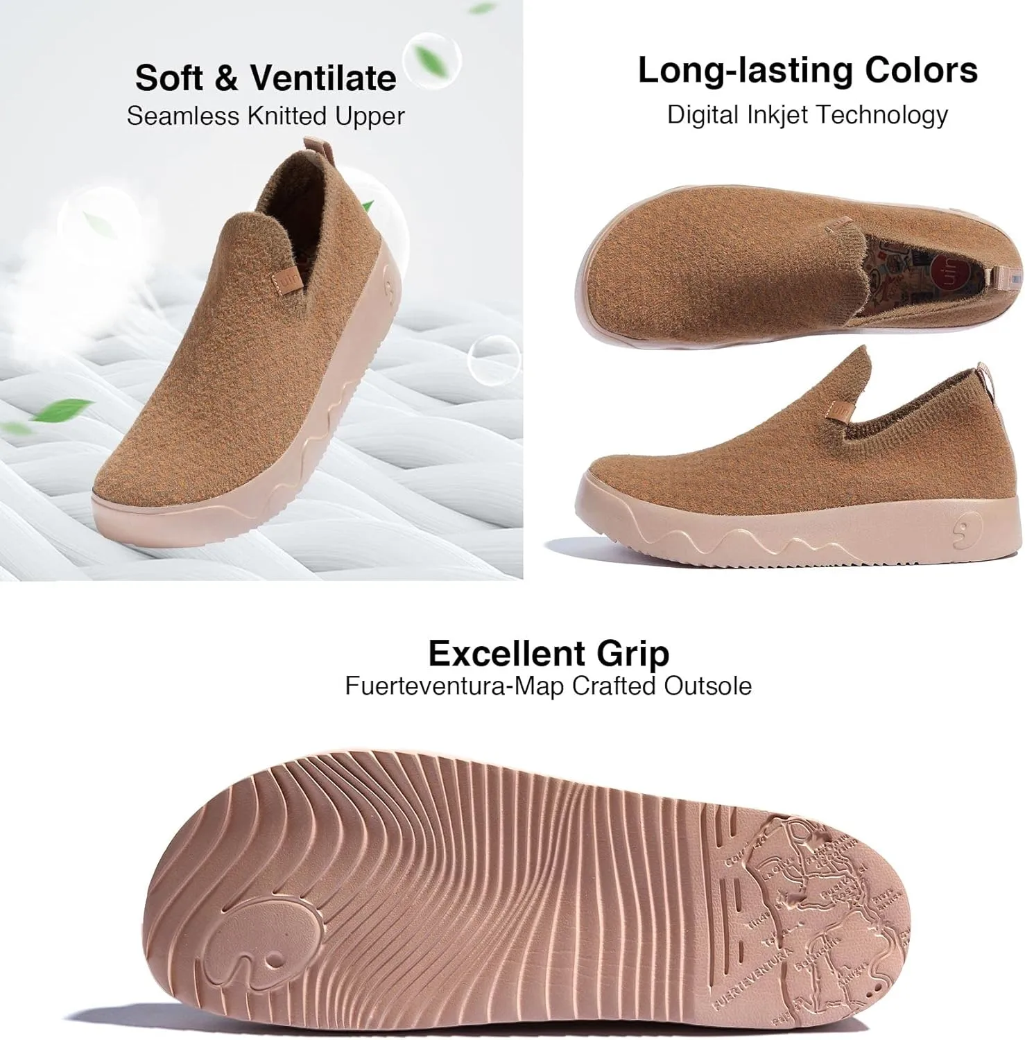 UIN Men's Casual Loafers Slip Ons Comfortable Art Painted Travel Fashion Sneakers Fuerteventura