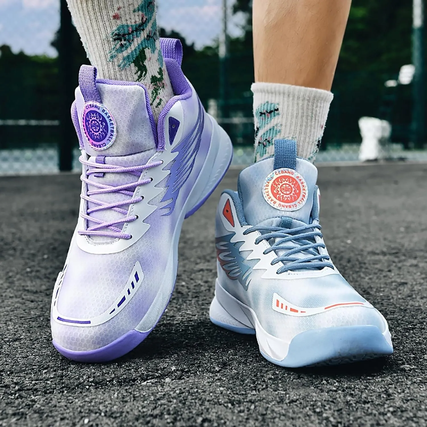 Unisex Basketball Shoes Anti Slip Wear-Resistant Breathable Fashionable Rubber Sole Training Boots