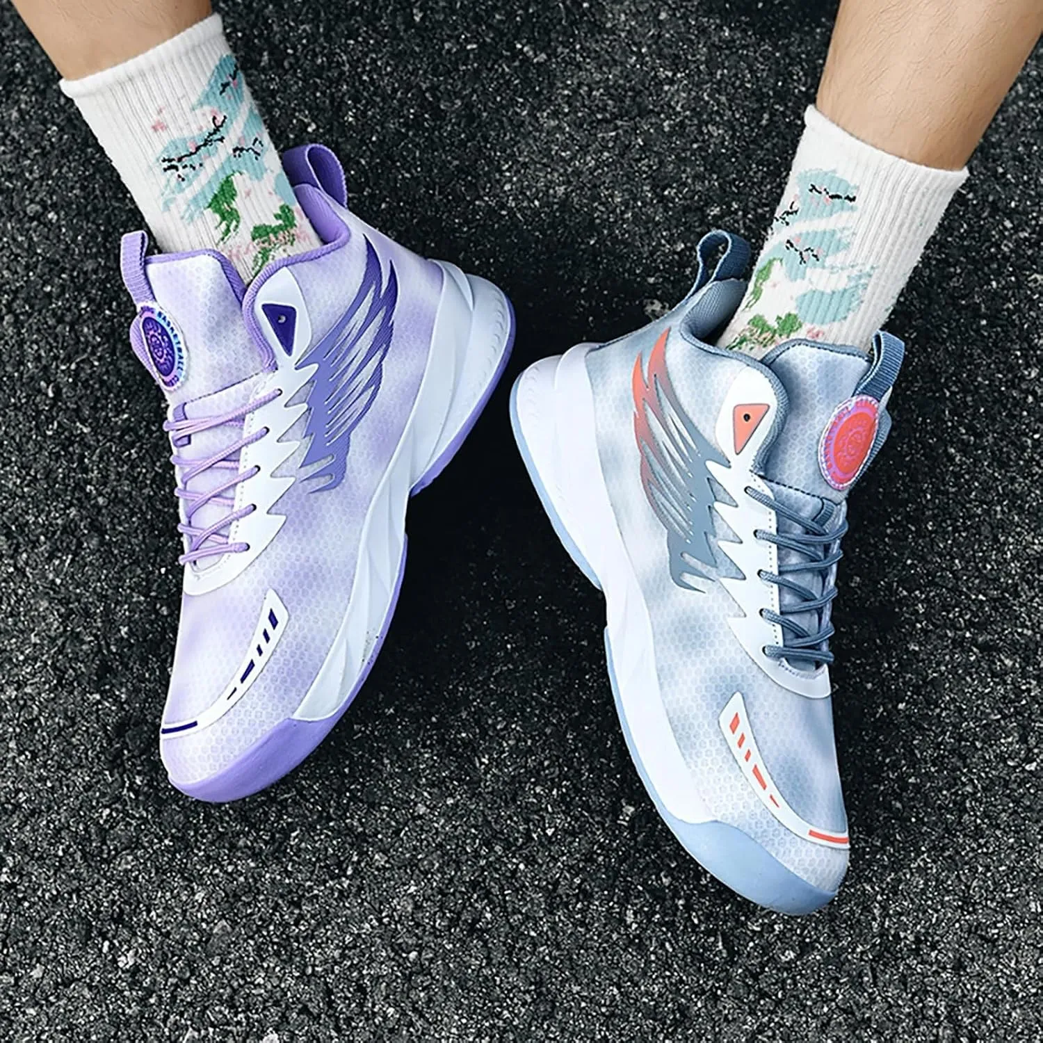 Unisex Basketball Shoes Anti Slip Wear-Resistant Breathable Fashionable Rubber Sole Training Boots